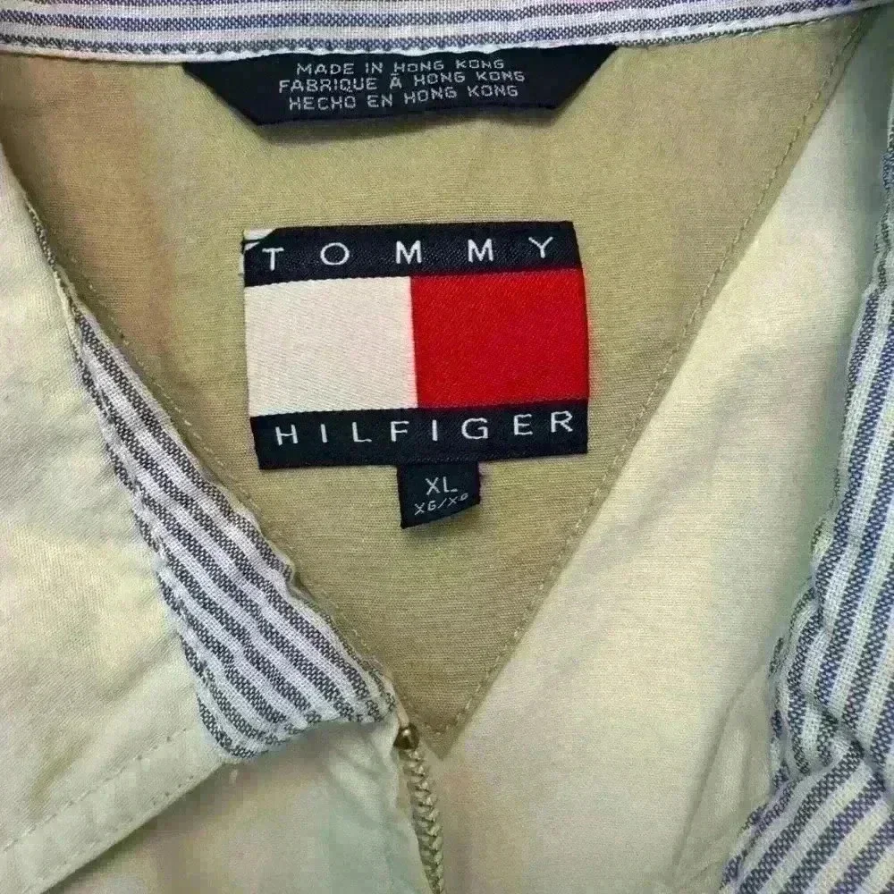 Vintage WHITE TOMMY HILFIGER lightweight cotton zip up JACKET XL Never worn! - Picture 3 of 4